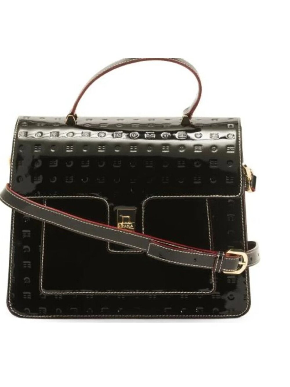 NWT ✅ ARCADIA Marilena Medium Black Patent Leather Satchel #1521 ⭐COA + DUST BAG